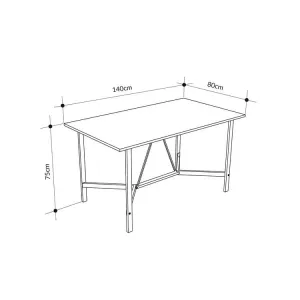 Jedálenský stôl Houseland Dalma 140 cm dub safírový