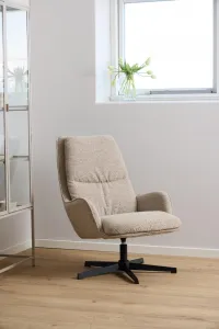Actona Otočné relaxačné kreslo Bosley béžové/čierne