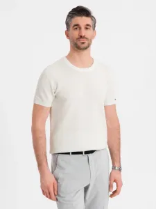 Trendy pánske tričko s krátkym rukávom- biele