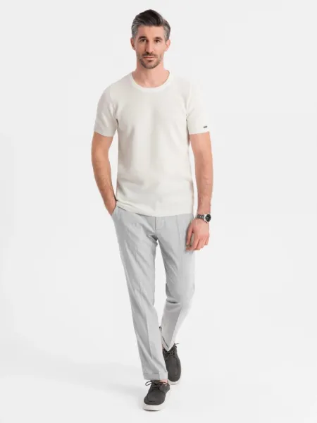 Trendy pánske tričko s krátkym rukávom- biele