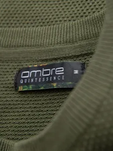Trendy pánske tričko s krátkym rukávom- olivové