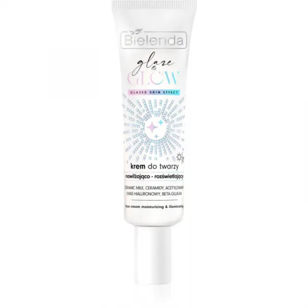 Bielenda GLAZE & GLOW hydratačný a rozjasňujúci pleťový krém pre suchú pleť 50 ml