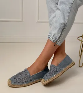 marka niezdefiniowana Modré dierkované espadrilky na platforme Plevis