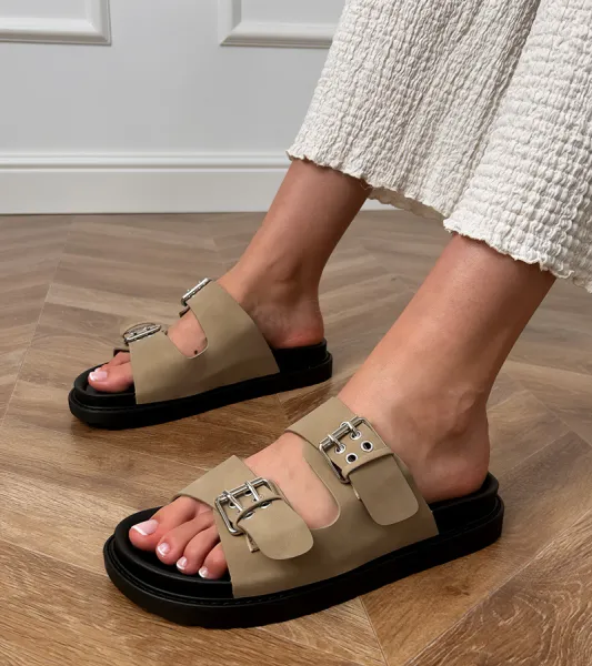 marka niezdefiniowana Zelené šľapky s prackami na remienkoch Klinet