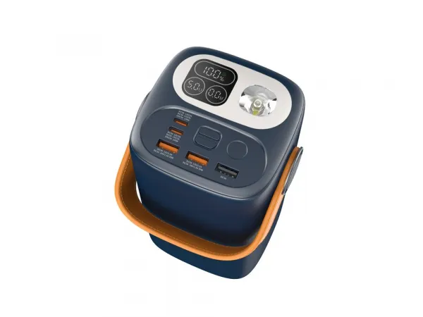 Powerbanka pre notebooky a outdoor 60 000 mAh, 100W + 30W PD, silné LED svetlo, čierna