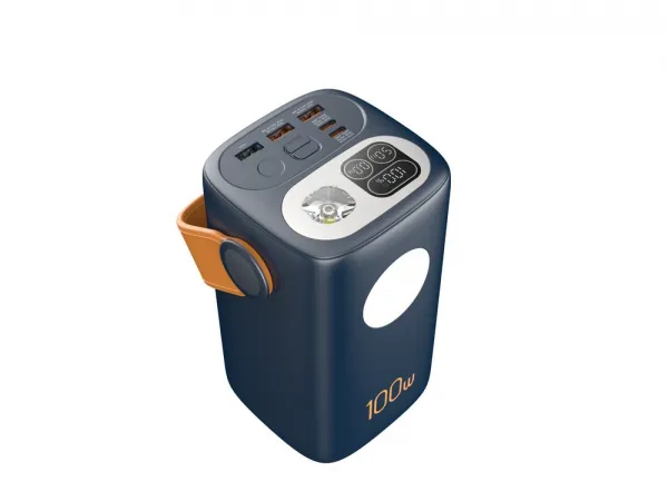 Powerbanka pre notebooky a outdoor 60 000 mAh, 100W + 30W PD, silné LED svetlo, čierna