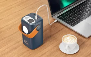 Powerbanka pre notebooky a outdoor 60 000 mAh, 100W + 30W PD, silné LED svetlo, čierna