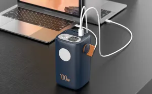 Powerbanka pre notebooky a outdoor 60 000 mAh, 100W + 30W PD, silné LED svetlo, čierna