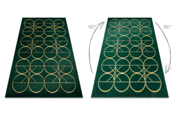 Koberec EMERALD exkluzívny 1010 glamour, styl kruhy fľaľkovo zelený / zlatý