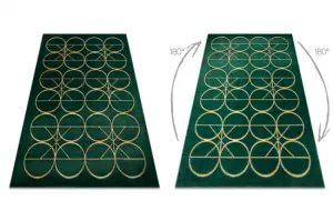 Koberec EMERALD exkluzívny 1010 glamour, styl kruhy fľaľkovo zelený / zlatý