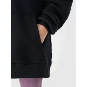 Dievčenská mikina s kapucňou 4F JUNIOR SWEATSHIRT-JWAW24TSWSF1218-20S-DEEP BLACK