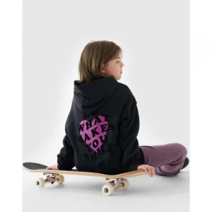 Dievčenská mikina s kapucňou 4F JUNIOR SWEATSHIRT-JWAW24TSWSF1218-20S-DEEP BLACK