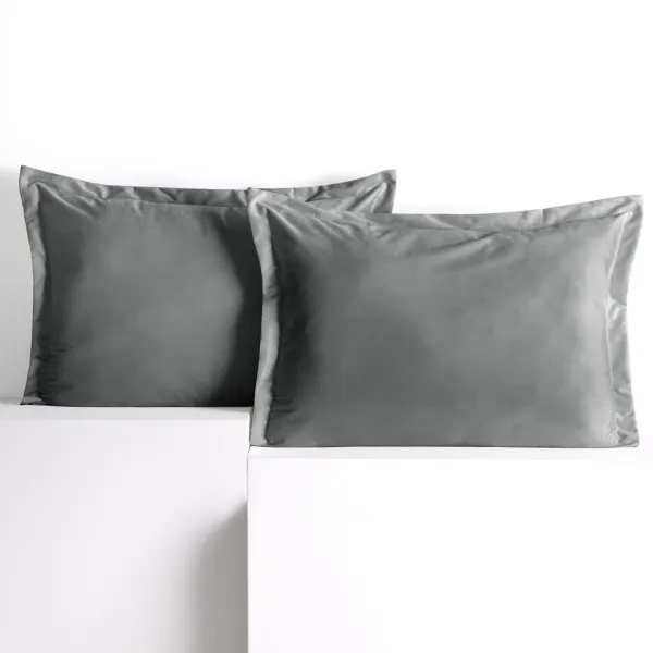 Obliečky na vankúše AmeliaHome Velvet Side Si sivé, veľkosť 50x70