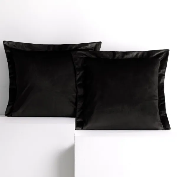 Obliečky na vankúše AmeliaHome Velvet Side čierne, veľkosť 45x45