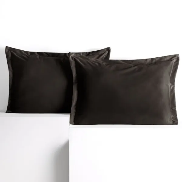Obliečky na vankúše AmeliaHome Velvet Side Si tmavohnedé, veľkosť 50x70