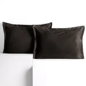 Obliečky na vankúše AmeliaHome Velvet Side Si tmavohnedé, veľkosť 50x70