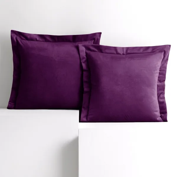 Obliečky na vankúše AmeliaHome Velvet Side slivkové, veľkosť 45x45