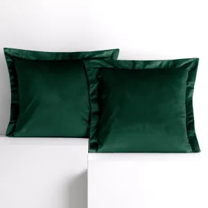 Obliečky na vankúše AmeliaHome Velvet Side tmavozelené, veľkosť 45x45