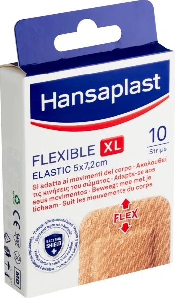 Hansaplast FLEXIBLE XL Elastic náplasť 5cm x 7,2cm, 10ks