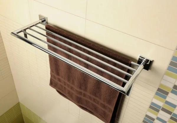 SAPHO - X-SQUARE polička na uteráky s hrazdou 650x110x215, chróm XQ601