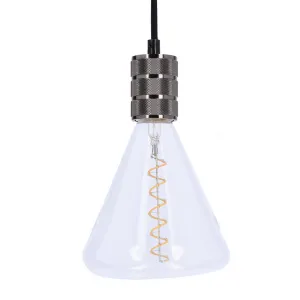 Čierna kovová závesná lampa s objímkou E27