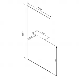 Polysan Architex Line stena sprchového kúta walk -in 110.5 cm /sklo priehľadné AL2243-D
