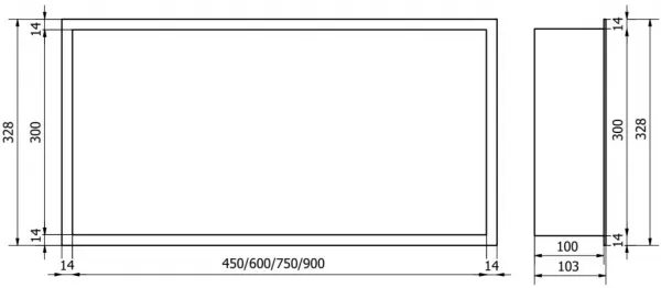 MEXEN - X-Wall-R modul pre vstavanie do steny 45 x 30, čierna 1970453010