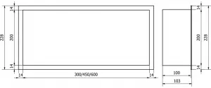 MEXEN - X-Wall-R modul pre vstavanie do steny 60 x 20, biela 1920602010