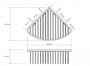 HOPA - Polička do sprchy rohová, 265×90×205 mm - Farba - Grafit KDBE156208312