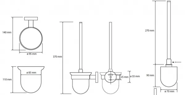 HOPA - WC kefa, miska sklo, 95×360×140 mm - Farba - Hematit KDBE159113017