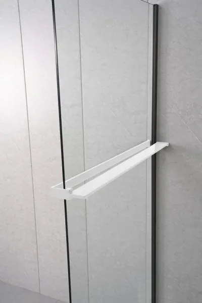 POLYSAN - Polička, prispôsobiteľná pre Walk-in sprchovú zástenu 60-140cm, biela mat EG1434