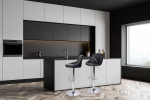 TZB Barová židle CYDRO CHROM černá kůže