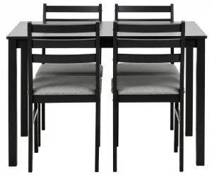 Actona Jedálenský set Alicante čierny/šedý