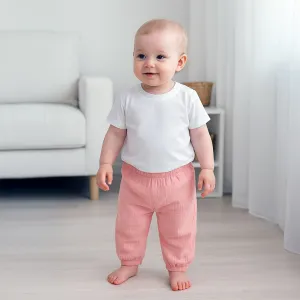 Detská bavlnená súprava tričko a mušelínové nohavice New Baby Kindergarten ružová 110 (4-5r)