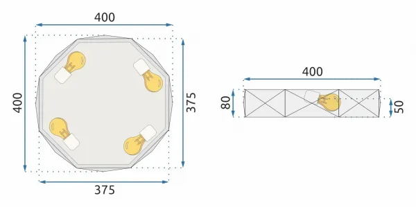 TooLight Stropné svietidlo Diamond APP876-C 40 cm zlaté