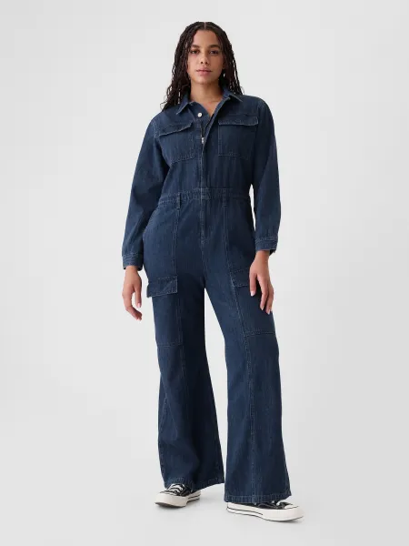 GAP Denim cargo jumpsuit Utility - Women's