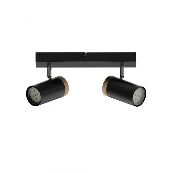 STROPNÁ LAMPA LAGOS ČIERNA 2X15 GU10 TIENIDLO ČIERNA+DREVENÁ