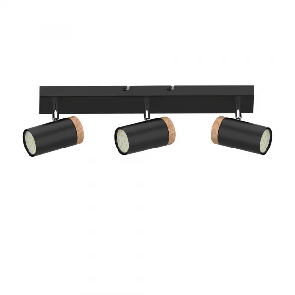 STROPNÁ LAMPA LAGOS ČIERNA 3X15W GU10 TIENIDLO ČIERNA+DREVENÁ