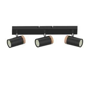 STROPNÁ LAMPA LAGOS ČIERNA 3X15W GU10 TIENIDLO ČIERNA+DREVENÁ