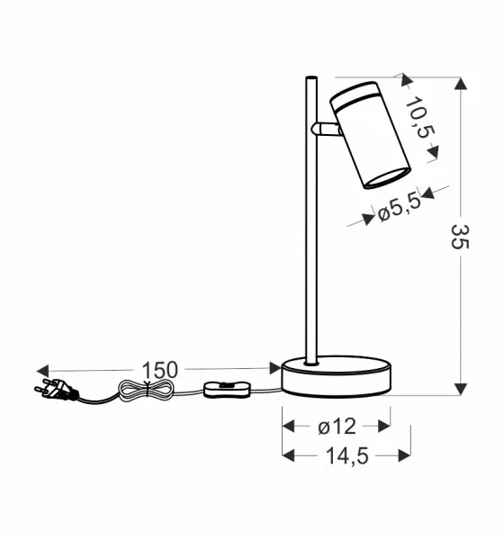Stolová lampa LAGOS ČIERNA 1X15W GU10 TIENIDLO ČIERNA+DREVENÁ