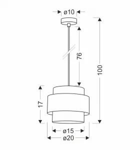 Stropná závesná lampa Forni 1x40W E27 čierne svietidlo s bielym tienidlom z orechového dreva do obývačky, spálne, jedálne, moderného klasického štýlu