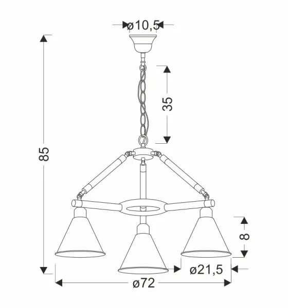 Moderná závesná lampa Negru 3x40W E27 čierna farba do jedálne, obývačky