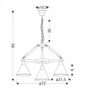 Moderná závesná lampa Negru 3x40W E27 čierna farba do jedálne, obývačky