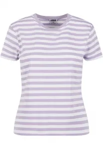 Women's basic striped t-shirt white/purple