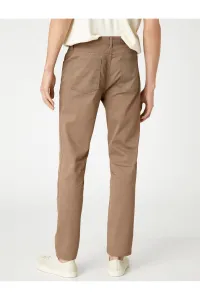 Koton Slim Fit Trousers 5 Pockets Buttoned Textured