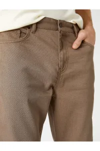 Koton Slim Fit Trousers 5 Pockets Buttoned Textured