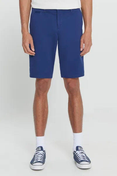 AC&Co / Altınyıldız Classics Men's Indigo Slim Fit Slim Fit Dobby Shorts 100% Cotton Casual Chino Shorts.
