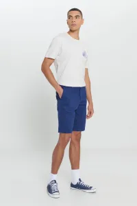 AC&Co / Altınyıldız Classics Men's Indigo Slim Fit Slim Fit Dobby Shorts 100% Cotton Casual Chino Shorts.