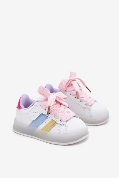 Boto Športová Obuv Detské Sneakers S Osvetlenou Podrážkou Biely-Ružový Arielle