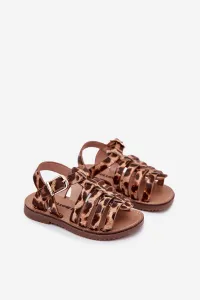 Boto Detské Sandále Dievčenské Z Eko Kože Leopard Mariana